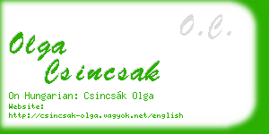 olga csincsak business card