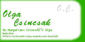 olga csincsak business card
